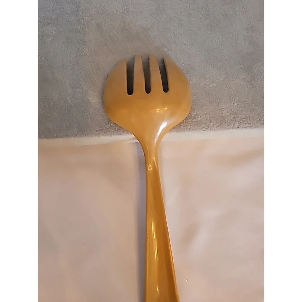 Vintage Baker lite ? Beige Marbleized Spork Imperial USA 8.5: Salad